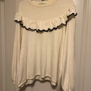 CROSBY by Mollie Burch Cream Ruffle Sweater